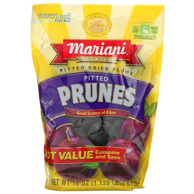 Mariani Dried Fruit, Premium, чорнослив без кісточок, 510 г (18 унцій)