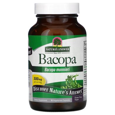 Бакопа, Nature's Answer, 500 мг, 90 вегетаріанських капсул