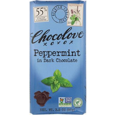 Чорний шоколад з м'ятою Chocolove (Dark Chocolate) 90 г