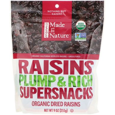 Ізюм органік Made in Nature (Raisins) 255 г