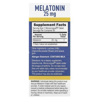 Superior Source, Melatonin with special potency, 25 mg, 60 microlingual instant dissolve tablets