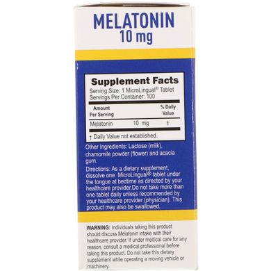 Мелатонін, Superior Source, 10 мг, 100 мікролінвальних швидкорозчинних таблеток