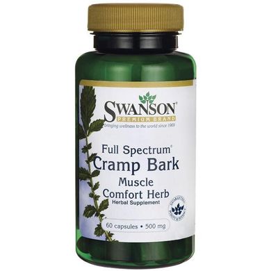 Кора з повним спектром, Full-Spectrum Cramp Bark, Swanson, 500 мг, 60 капсул