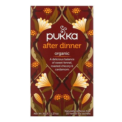 Після вечері, трав'яний чай, Pukka Herbs, 20 пакетиків, 127 унцій (36 г)