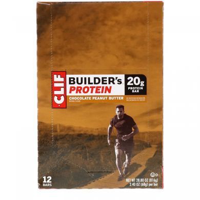 Protein bars with peanut butter cocoa Clif Bar 12 bars at 68 g each.
