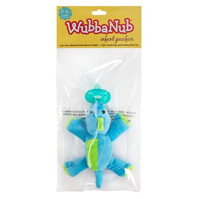 WubbaNub, Соска для немовлят, Bright Baby Dino, 0-6 місяців, 1 соска