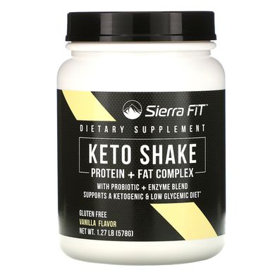 Кето Шейк, Ванільний аромат, Keto Shake, Vanilla Flavor, Sierra Fit, 578 г