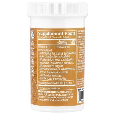 The Vitamin Shoppe, Chewable Ultimate 10+ Probiotics, Fruit Punch , 13 Billion , 30 Chewable Tablets купить в Киеве и Украине