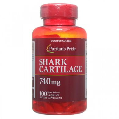 Акулий Хрящ Puritan's Pride (Shark Cartilage) 740 мг 100 капсул купить в Киеве и Украине