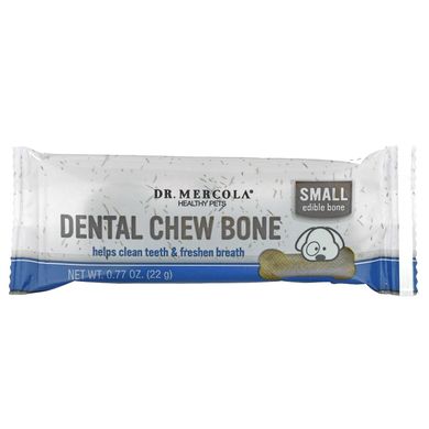 Стоматологічна жувальна кістка, маленька, для собак, Dr Mercola, 12 кісток, 22 г кожен