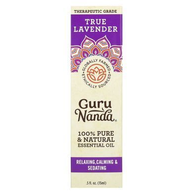 GuruNanda, 100% Pure & Natural Essential Oil, True Lavender, 0.5 fl oz (15 ml) купить в Киеве и Украине