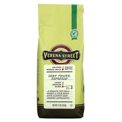 Verena Street, Shot Tower Espresso, цельные бобы, темная обжарка, 11 унций (312 г) купить в Киеве и Украине