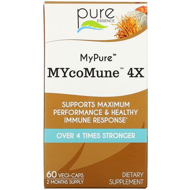 Препарат на основі грибів, MyPure, MYcoMune 4X, Pure Essence, 60 вегетаріанських капсул