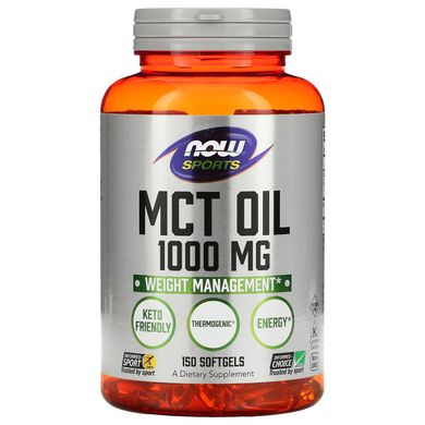 Олія МСТ Now Foods (MCT Oil) 1000 мг 150 гелевих капсул