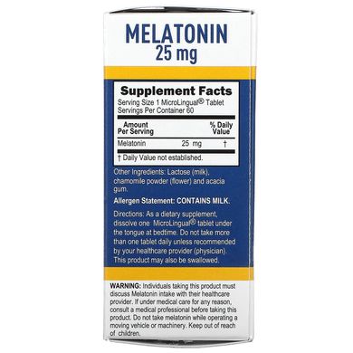 Superior Source, Мелатонін з особливою силою дії, 25 мг, 60 мікролінгвальних таблеток, що швидко розчиняються.
