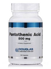 Пантотеновая кислота Douglas Laboratories (Pantothenic Acid) 500 мг 100 капсул купить в Киеве и Украине