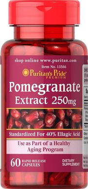 Екстракт граната, Pomegranate Extract, Puritan's Pride, 250 мг, 60 капсул