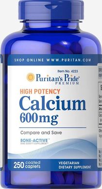 Карбонат кальция, Calcium Carbonate, Puritan's Pride, 600 мг, 250 таблеток купить в Киеве и Украине