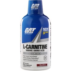 Рідкий L-карнітин, змішана ягода, Liquid L-Carnitine, Mixed Berry, GAT, 3000 мг, 473 мл