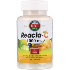 Витамин С, Reacta-C, KAL, 1000 мг, 60 таблеток купить в Киеве и Украине