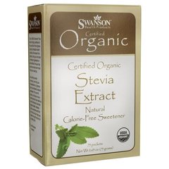 Екстракт стевії, Stevia Extract - Certified Organic Calorie-Free Sweetener, Swanson, 75 г