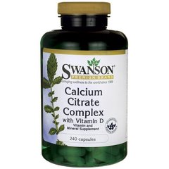 Кальцій цитрат комплекс, Calcium Citrate Complex with Vitamin D, Swanson, 240 капсул