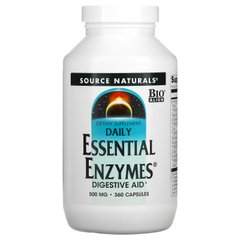 Source Naturals, Daily Essential Enzymes, травні ферменти для щоденного використання, 500 мг, 360 капсул