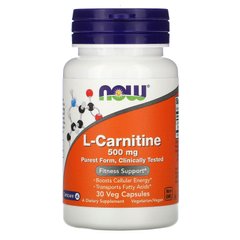 Карнітин Now Foods (L-Carnitine) 500 мг 30 капсул