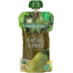 Дитяче пюре з груші капусти шпинату Happy Family Organics (Inc. Happy Baby Stage 2 6 + Months) 113 г