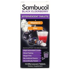Чорна бузина з вітаміном С та цинком Sambucol (Black Elderberry + Vitamin C&Zinc) 15 шипучих таблеток