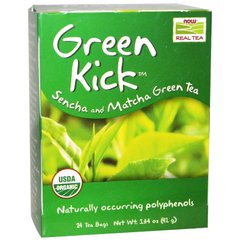 Зеленый чай Сенча и Матча Now Foods (Green Tea) 24 пакета 41 г купить в Киеве и Украине