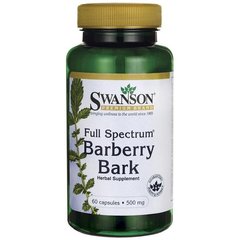 Барбарис Барк з повним спектром, Full-Spectrum Barberry Bark, Swanson, 500 мг, 60 капсул
