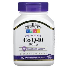 Коензим CoQ10 21st Century (CoQ10) 200 мг 90 капсул з рідиною