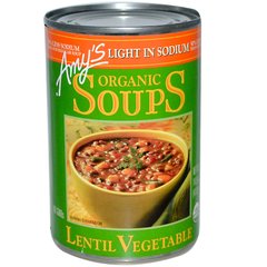 Органический овощной суп из чечевицы, с низким содержанием натрия, Amy's, 14,5 унций (411 г) купить в Киеве и Украине