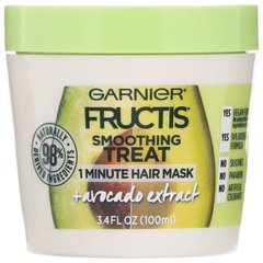 1-хвилинна розгладжуюча маска для волосся, з екстрактом авокадо, Fructis, Garnier, 100 мл