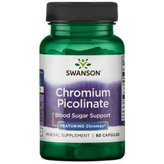 Пиколинат хрому, Chromium Picolinate - Featuring Chromax, Swanson, 200 мкг, 60 капсул