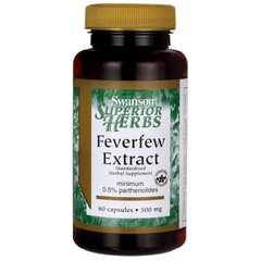 Пиретрум екстракт, Feverfew Extract, Swanson, 500 мг, 60 капсул
