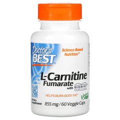 Л-карнитин фумарат Doctor's Best (L-Carnitine Fumarate) 855 мг 60 капсул купить в Киеве и Украине