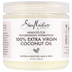 Поживна гідратація з голови до п'ят, 100% натуральне кокосова олія, Head-To-Toe Nourishing Hydration, 100% Extra Virgin Coconut Oil, SheaMoisture, 444 мл