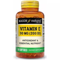 Витамин Е Mason Natural (Vitamin E) 200 МЕ 90 мг 100 гелевых капсул купить в Киеве и Украине