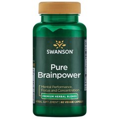 Чиста мозкова сила, Pure Brainpower, Swanson, 60 капсул
