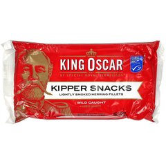 King Oscar, Kipper Snacks, злегка копчене філе оселедця, 3,54 унції (100 г)