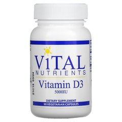 Vital Nutrients, Вітамін D3, 5000 МО, 90 вегетаріанських капсул