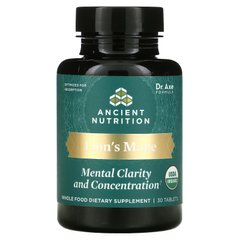 Axe / Ancient Nutrition, Левова грива, ясність розуму та концентрація, 30 таблеток