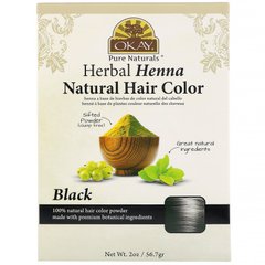 Натуральная краска для волос из травяной хны, черный, Okay, 56,7 г купить в Киеве и Украине