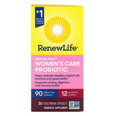 Renew Life, Ultimate Flora, пробиотик Women's Care для женщин, 90 живых культур, 30 вегетарианских капсул купить в Киеве и Украине