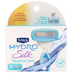 Сменные картриджи для бритья, Hydro Silk, Sensitive Care, Schick, 4 кассеты купить в Киеве и Украине