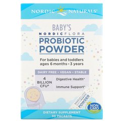 Пробіотик для дітей Nordic Naturals (Nordic Flora Baby's Probiotic Powder) 4 мільярди КУО 30 пакетів