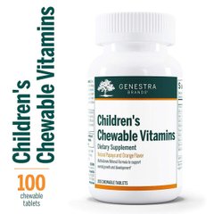 Витамины и минералы для детей Genestra Brands (Children's Chewable Vitamins) 100 жевательных таблеток со вкусом папайи и апельсина купить в Киеве и Украине