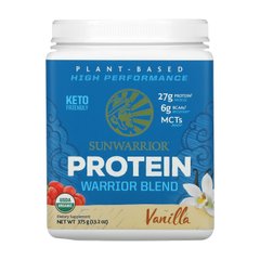 Протеїнова суміш Warrior, органічна, на рослинній основі, зі смаком ванілі, Sunwarrior, 375 г